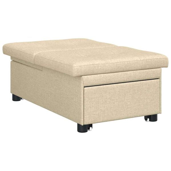 vidaXL Pull Out Sofa Bed Cream 194 x 50 x 82 cm Plywood