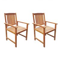 vidaXL Garden Chairs 2 pcs Solid Acacia Wood Brown