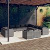 vidaXL 13 Piece Garden Lounge Set with Cushions Grey Poly Rattan