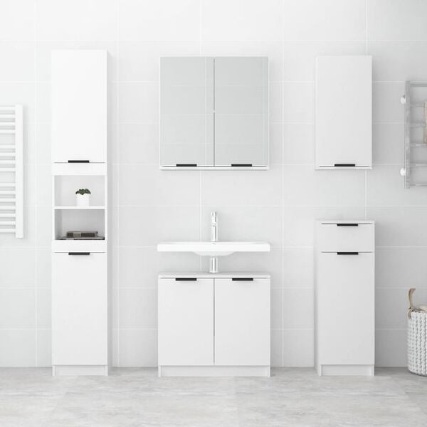 vidaXL Bathroom Cabinet White 32x34x188.5 cm Engineered Wood