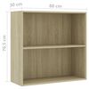 vidaXL 2-Tier Book Cabinet Sonoma Oak 80x30x76.5 cm Engineered Wood