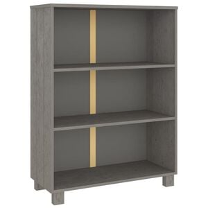 vidaXL Book Cabinet | Light grey | Solid pinewood, MDF | Medium | Book Cabinet
