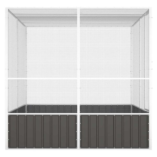 vidaXL Bird Cage Anthracite 213.5x217.5x211.5 cm Galvanised Steel