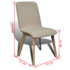 Oak Indoor Fabric Dining Chair Set 4 pcs Beige