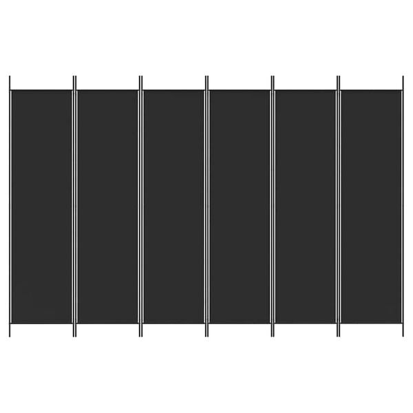 vidaXL 6-Panel Room Divider Black 300x200 cm Fabric