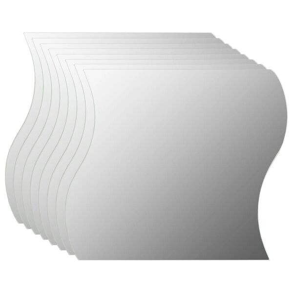 vidaXL Wall Mirrors 8 pcs 20x20 cm Wave Glass