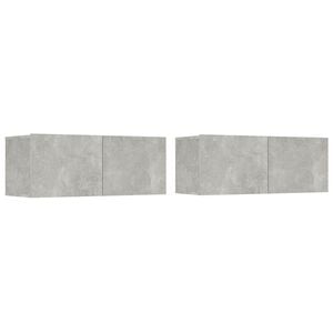 vidaXL 2 Piece TV Cabinet Set Concrete Grey 80x30x30 cm Engineered Wood
