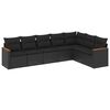 vidaXL 7 Piece Garden Sofa Set with Cushions Black Poly Rattan