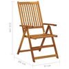 vidaXL Folding Garden Chairs with Cushions 8 pcs Solid Acacia Wood