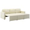 vidaXL 3-Seater Modular Sofa Bed Cream Faux Leather
