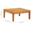 vidaXL Garden Table 64x64x29 cm Solid Acacia Wood