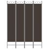 vidaXL 4-Panel Room Divider Brown 160x220 cm Fabric
