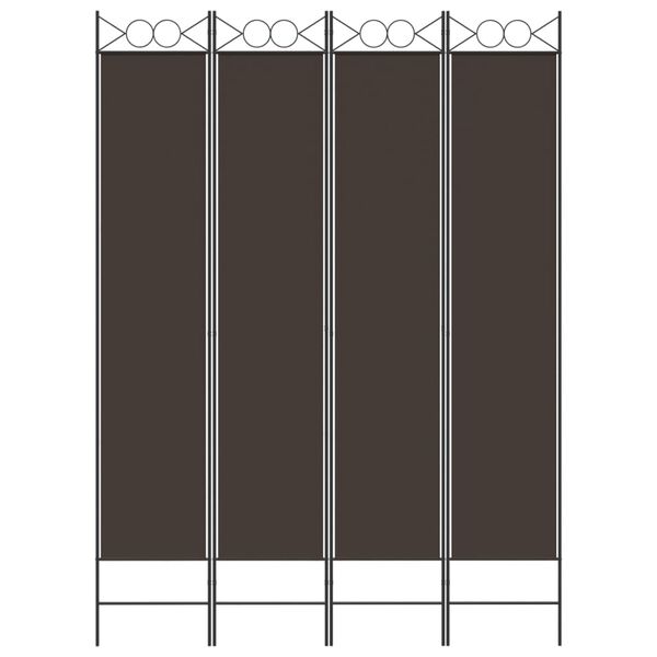 vidaXL 4-Panel Room Divider Brown 160x220 cm Fabric