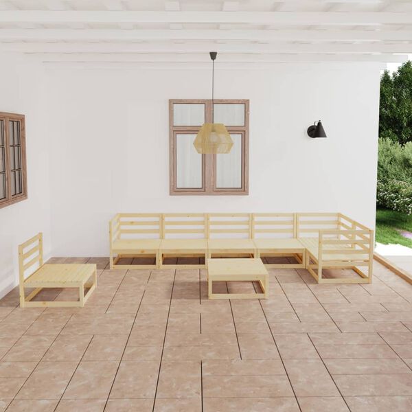 vidaXL 8 Piece Garden Lounge Set Solid Pinewood