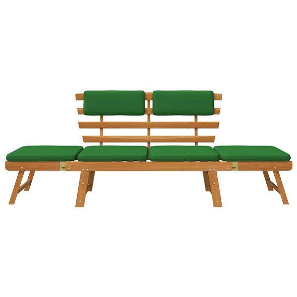 vidaXL Garden Bench with Cushions 2-in-1 190 cm Solid Acacia Wood