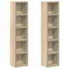 vidaXL CD Cabinets 2 pcs Sonoma Oak 21x16x93.5 cm Engineered Wood