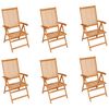 vidaXL Garden Chairs 6 pcs with Cream Cushions Solid Teak Wood