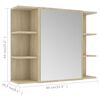 vidaXL Bathroom Mirror Cabinet Sonoma Oak 80x20.5x64 cm Engineered Wood