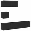 vidaXL 4 Piece TV Cabinet Set Black Engineered Wood