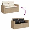 vidaXL Garden Sofa with Cushions 2-Seater Beige Poly Rattan