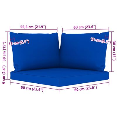 vidaXL 9 Piece Garden Lounge Set with Blue Cushions