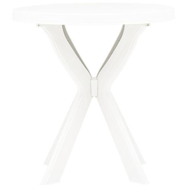 vidaXL Bistro Table White Ø70 cm Plastic