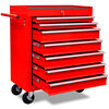 vidaXL Workshop Tool Trolley 7 Drawers Red