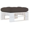 vidaXL Garden Pallet Ottoman White Impregnated Pinewood