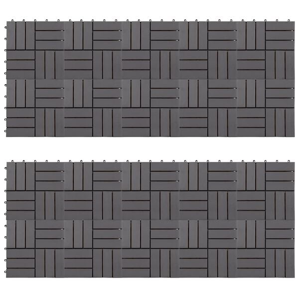 vidaXL Decking Tiles 20 pcs Grey Wash 30x30 cm Solid Acacia Wood