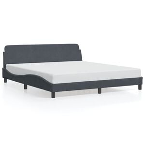 vidaXL Bed Frame "Dover" Dark Grey 180x200 cm Velvet