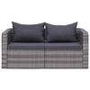 vidaXL 7 Piece Garden Lounge Set with Cushions Poly Rattan Grey
