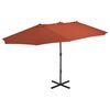 vidaXL Outdoor Parasol with Aluminium Pole 460x270 cm Terracotta