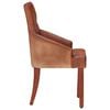 vidaXL Dining Chairs 6 pcs Brown Real Goat Leather