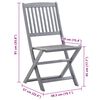 vidaXL Folding Outdoor Chairs 8 pcs with Cushions Solid Acacia Wood