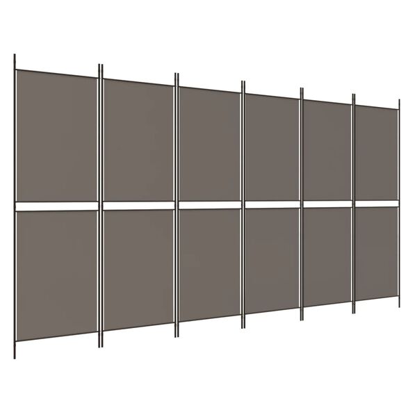 vidaXL 6-Panel Room Divider Anthracite 300x180 cm Fabric