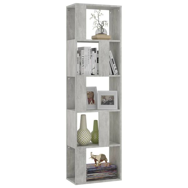 vidaXL Book Cabinet/Room Divider Concrete Grey 45x24x159 cm Engineered Wood
