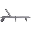 vidaXL Garden Sun Lounger with Cushion Grey Solid Acacia Wood