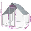 vidaXL Outdoor Chicken Cage 2x2x1.92 m Galvanised Steel