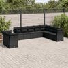 vidaXL 10 Piece Garden Sofa Set with Cushions Black Poly Rattan