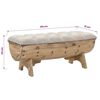 vidaXL Storage Bench 103x51x44 cm Solid Wood and Fabric