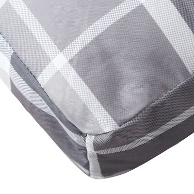 vidaXL Pallet Cushion Grey Check Pattern 50x50x12 cm Fabric