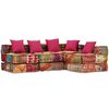 vidaXL 4-Seater Modular Pouffe Patchwork Fabric