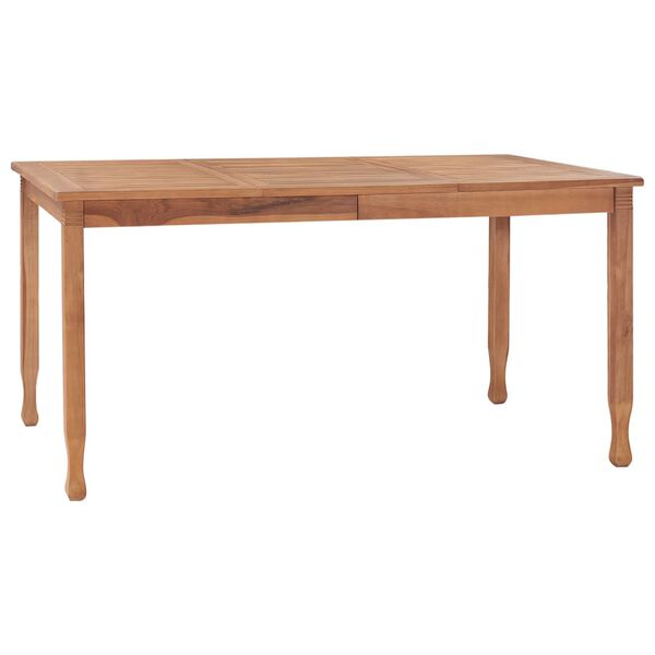 vidaXL Garden Dining Table 150x90x75 cm Solid Teak Wood