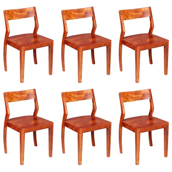 vidaXL Dining Chairs 6 pcs Solid Acacia Wood