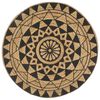 vidaXL Handmade Rug Jute with Black Print 90 cm