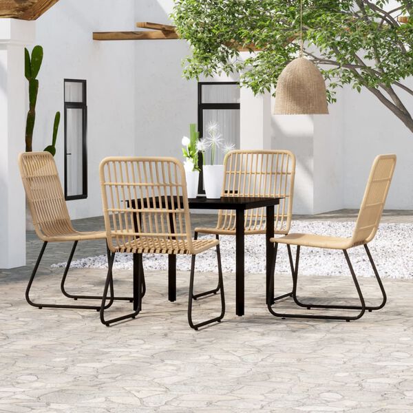 vidaXL 5 Piece Garden Dining Set Oak
