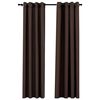 vidaXL Linen-Look Blackout Curtains with Grommets 2pcs Taupe 140x225cm