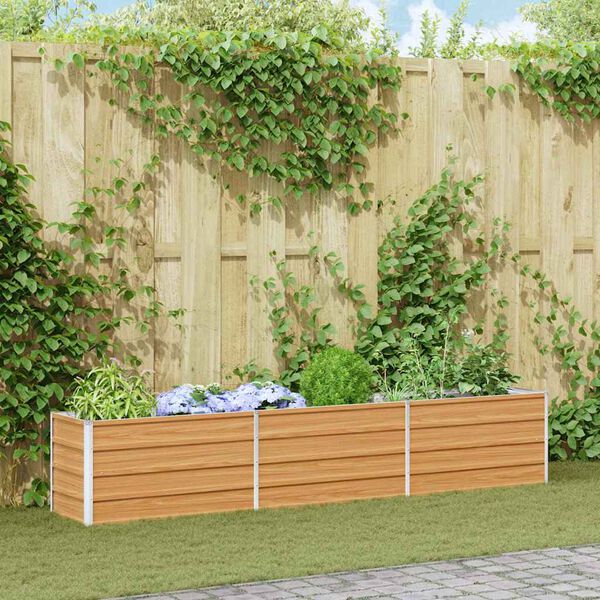 vidaXL Garden Raised Bed 240x40x45 cm Galvanized Steel Silver