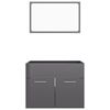 vidaXL 2 Piece Bathroom Furniture Set High Gloss Grey Engineered Wood