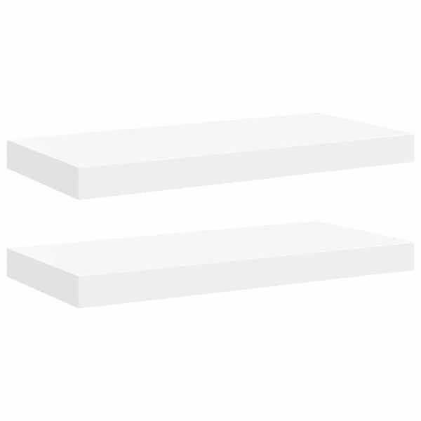 vidaXL Floating Wall Shelves 2 pcs White 50x23x3.8 cm MDF
